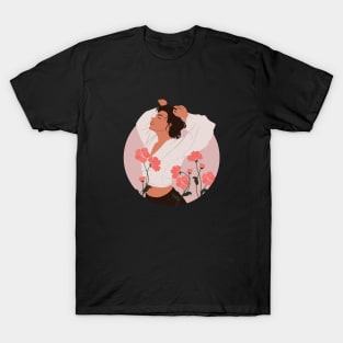 Free Woman Floral Design T-Shirt